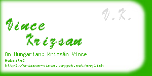 vince krizsan business card
