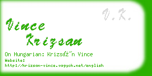 vince krizsan business card